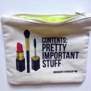 Ipsy CONTENTS PRETTY IMPORTANT STUFF Cosmetic Makeup Bag Pouch Travel Organizer